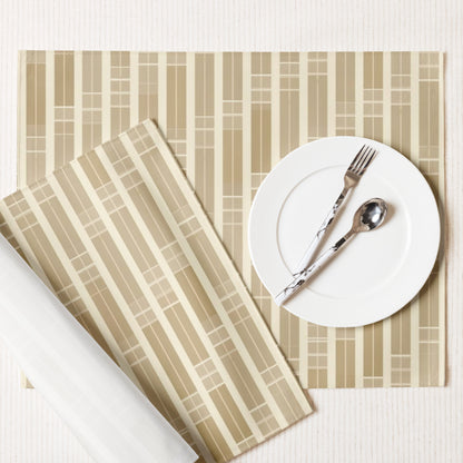 Golden Grove Bamboo Placemats Set of 4 — Japandi Minimalist Geometric Table Linen | Take Inspired