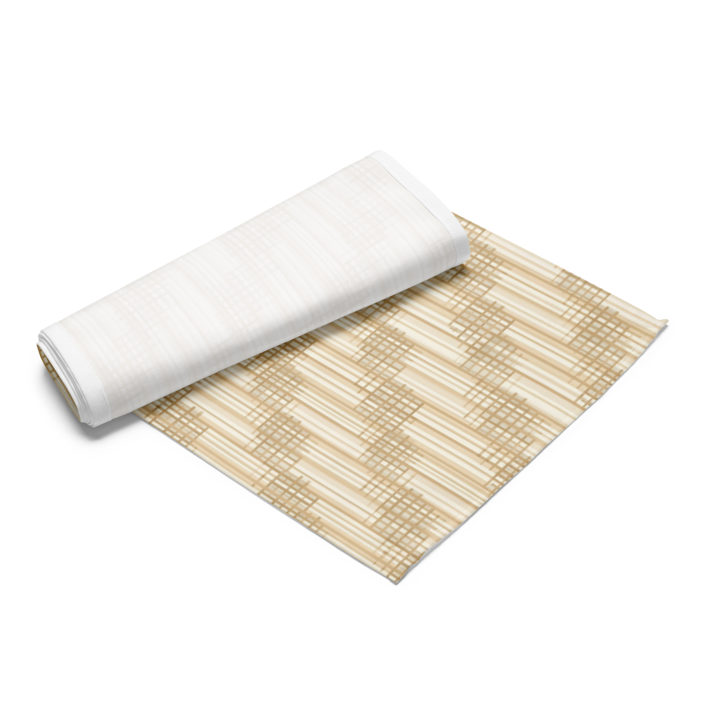 Japandi Minimalist Table Runner | Shoji Screen Geometric Pattern | 90″ × 16″