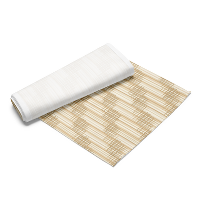 Japandi Minimalist Table Runner | Shoji Screen Geometric Pattern | 90″ × 16″