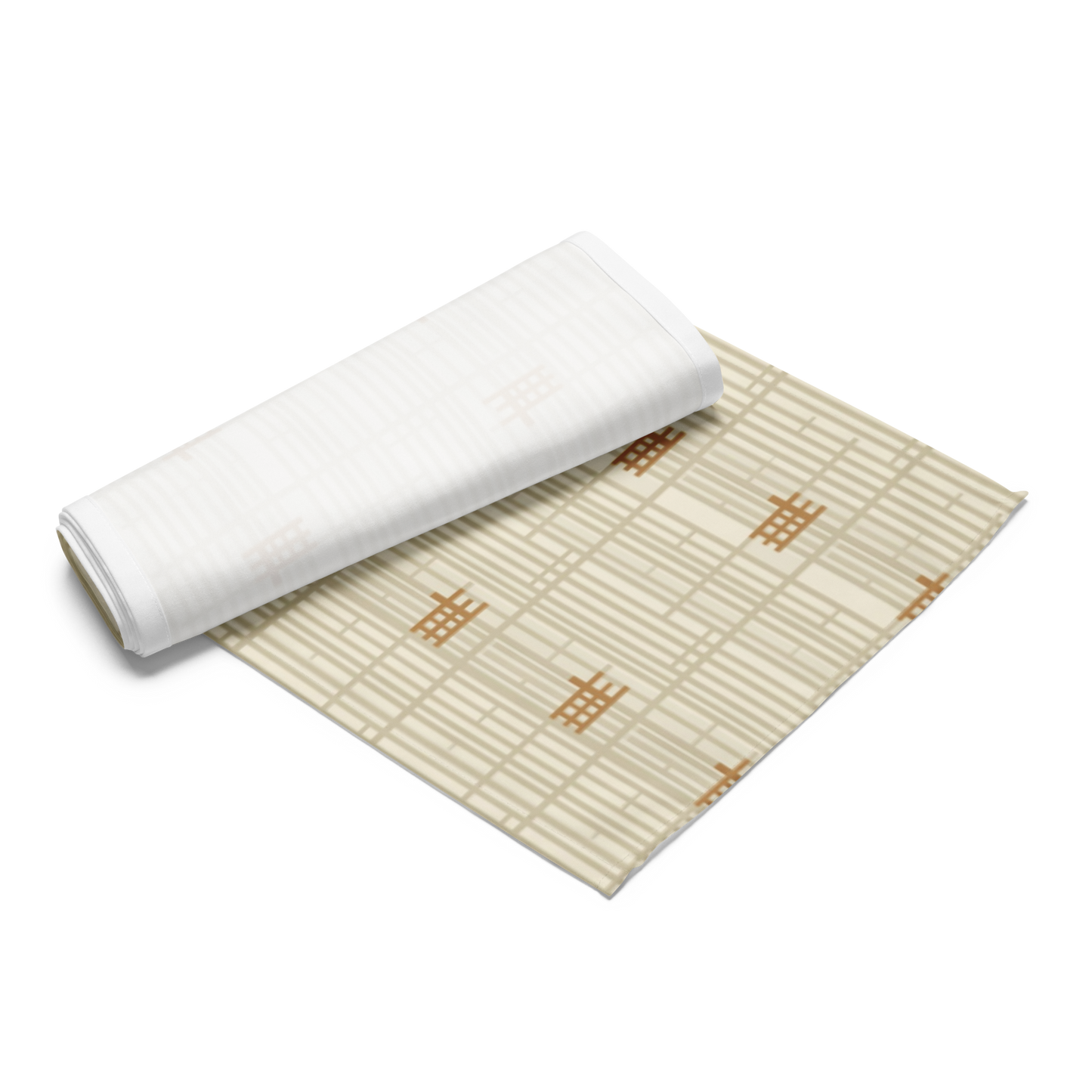 Shoji Screen Grid Table Runner — Japandi Minimalist Geometric Table Linen