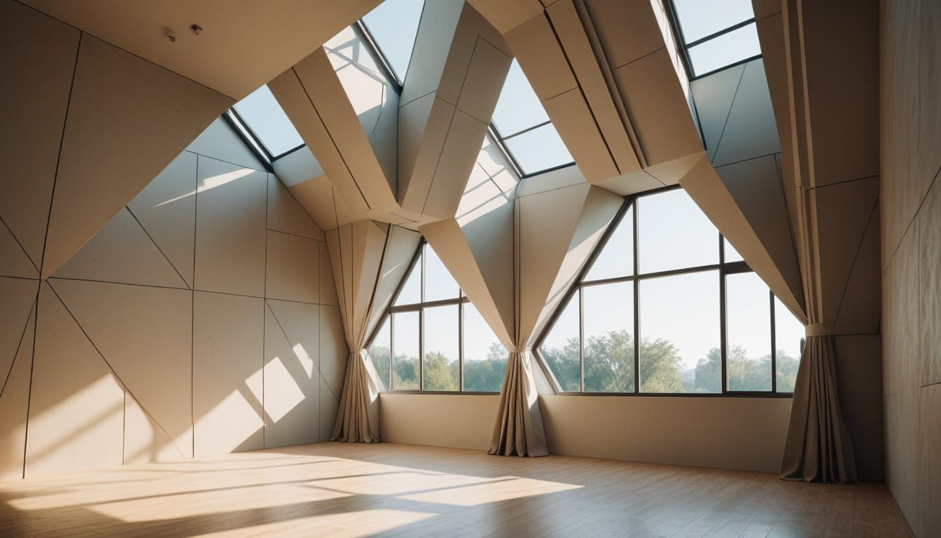 Folded Geometry: Playing with Light and Shadow in Interior Spaces